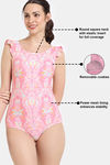 Zelocity Elastane Blended Slip-On Malliot with Removable Pads - Peach pink — thumbnail 6